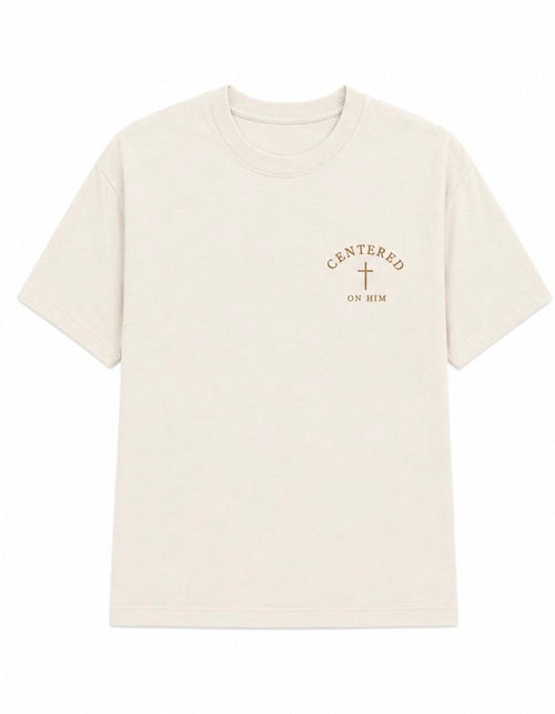God Is At The Center Adults Tee Beige