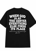 God Is At The Center Adults Tee Black