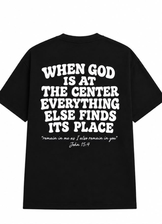 God Is At The Center Adults Tee Black
