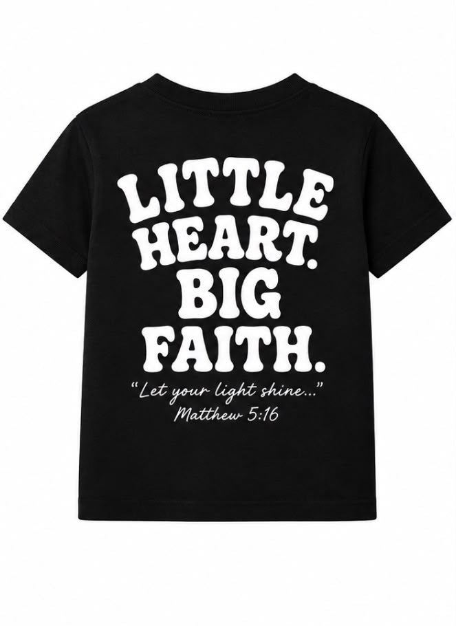 Big Heart, Little Faith Kids Tee Black